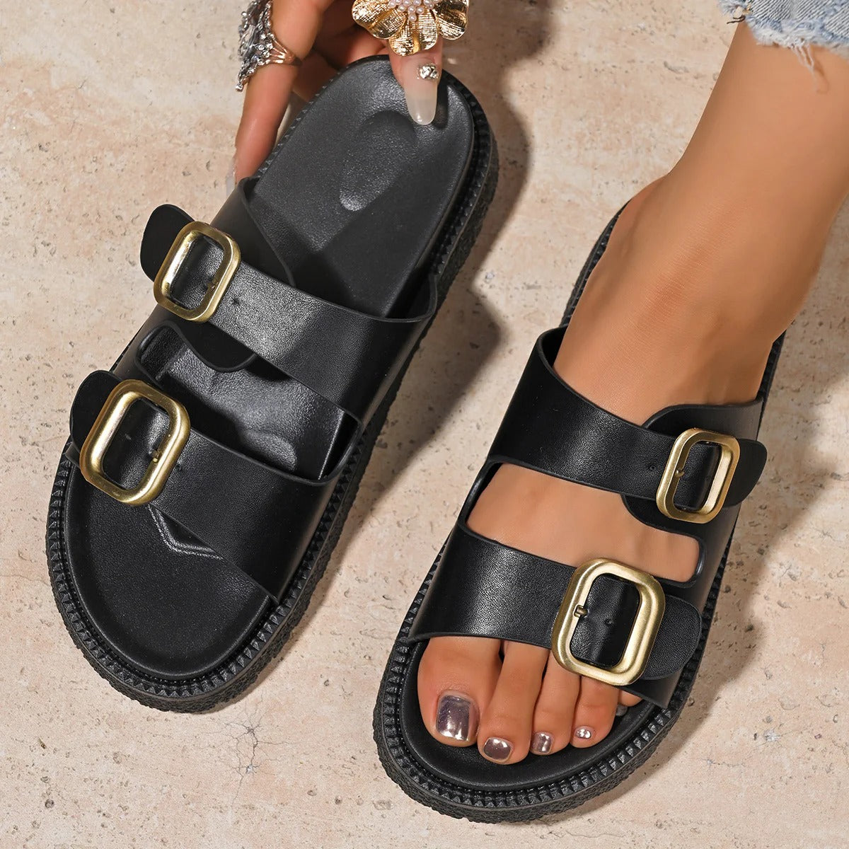 LUNA STEP™ – Elegant Double-Strap Platform Sandals